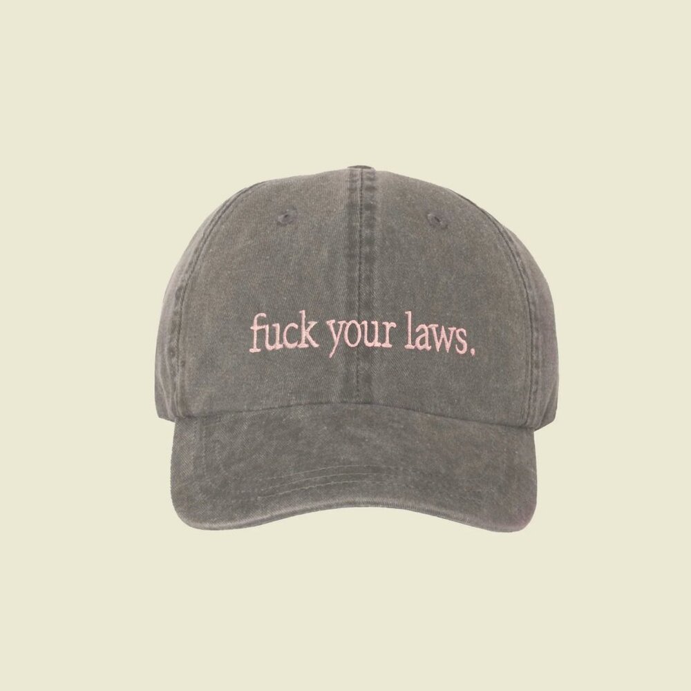 Harper Wilde | 'F*ck Your Laws' Baseball Cap (Stonewashed Black)
